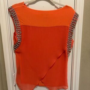 bebe Orange Embellished Blouse